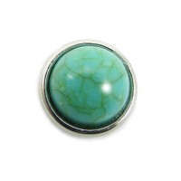 10 Stück Click-Systemknöpfe mini "turquoise stone"