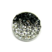 Click-Systemknopf / Button mit Strass "Shaded - black"