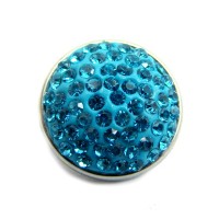 Click-Systemknopf - Button "turquoise bling"