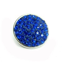 Click-Systemknopf mit Acryl u. Strass "blue bling"