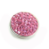 Click-Systemknopf mit Acryl u. Strass "rose bling"