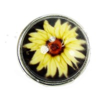 Click-Systemknopf mit Acrylstein  "sunflower"