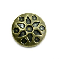 Click-Systemknopf mit Zinnlegierung "brass sunflower"