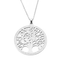 Edelstahl Kette mit Lebensbaum Anhänger 'silver - lifetree'