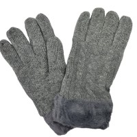 Kuschelweiche Handschuhe mit Zopfmuster grau 'cosy glove'