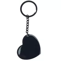 Taschen- und Schlüsselanhänger aus Edelstahl mit Herz schwarz