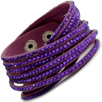 Wickelarmband mit Strass "purple - shiny strings"