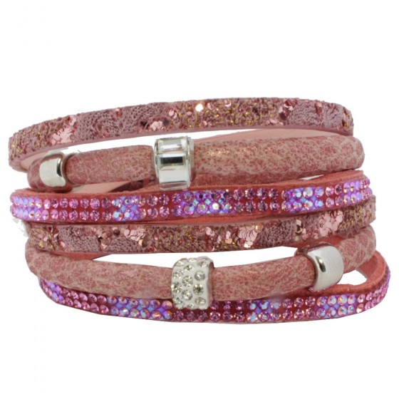 Armband mit Magnetverschluss und Strass 'dusky pink - Noella'