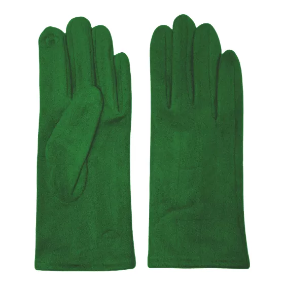Elegante Damen Handschuhe in Wildlederoptik avokado