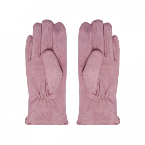 Elegante Damen Handschuhe in Wildlederoptik rose