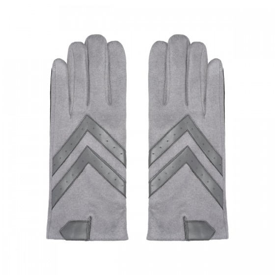 Elegante Damen Handschuhe mit V-Detail grau 'VZaa'
