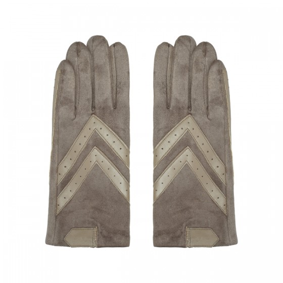Elegante Damen Handschuhe mit V-Detail beige 'VZaa'