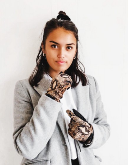 Elegante Handschuhe mit Druck 'brown - snake madness'