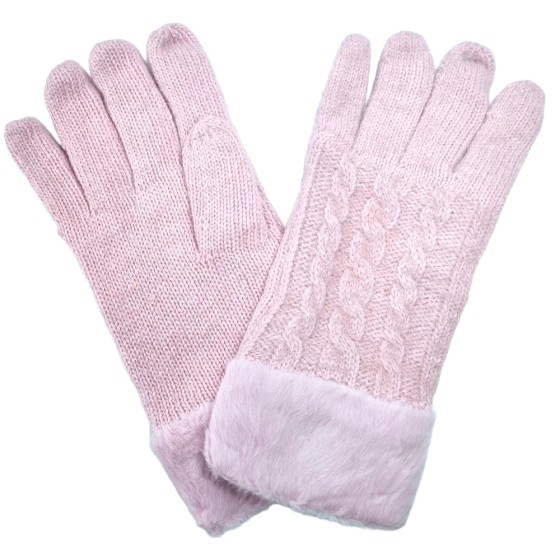 Kuschelweiche Handschuhe mit Zopfmuster rose 'cosy glove'