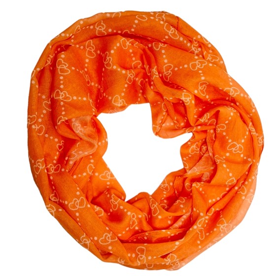 Leichter Loop / Rundschal mit Seidenanteil orange 'im Herzen'