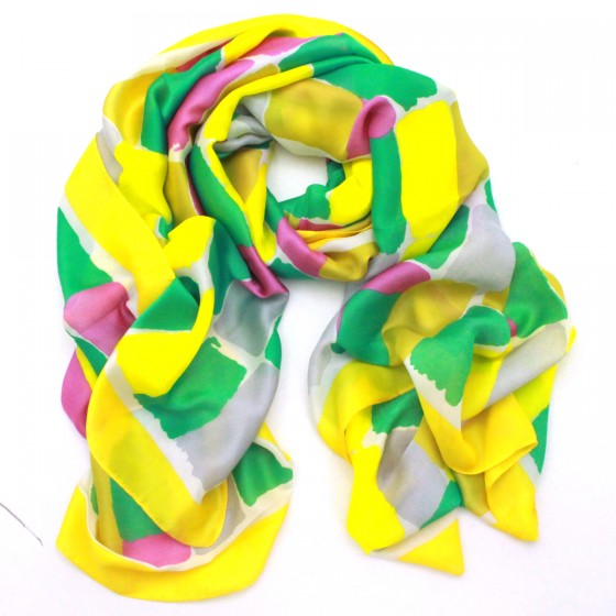 Leichter & luftiger Schal mit Seidenanteil gelb 'desegno'