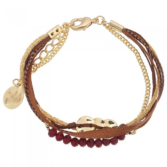 Mehrreihiges Armband 'Pure Delight - brown'