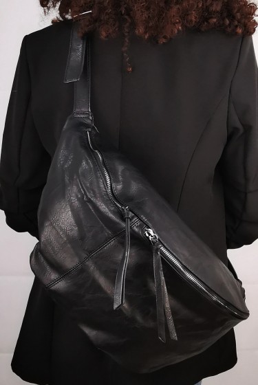 Trendige große Crossbody Umhänge Tasche schwarz 'Jocelyn'