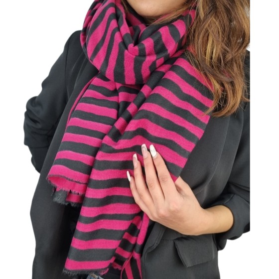 Warmer & weicher Winterschal pink 'zebra effekt'