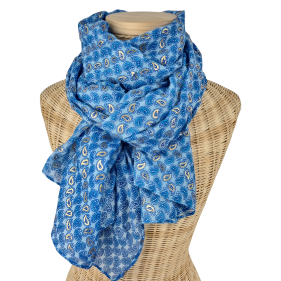 Weicher Frühjahrs Schal mit Muster blau 'paisleys matter'
