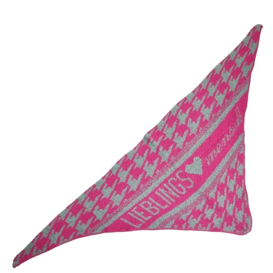 XL kuschelig warmer Dreiecksschal pink 'Lieblingsmensch check'