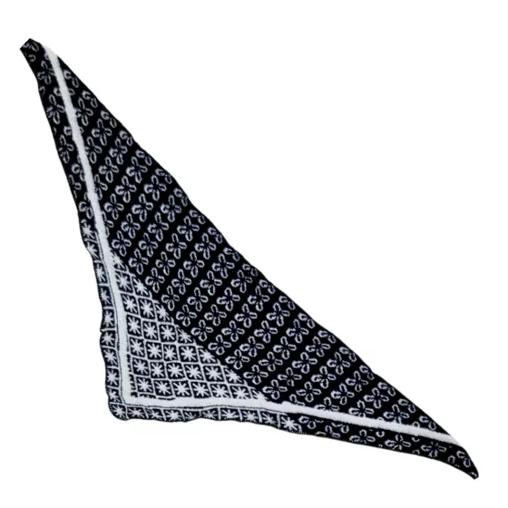 XL kuschelig warmer zweiseitiger Dreiecksschal schwarz 'Eisstern'