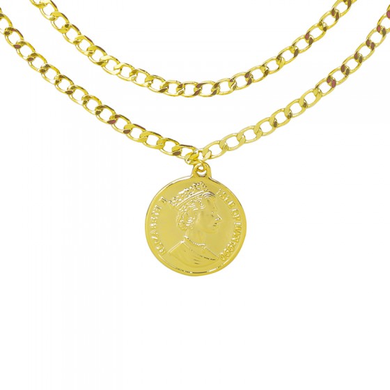 Zweireihige Halskette vergoldet 'gold - La Reina'