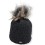 Achti Strick Mütze mit großer fülliger Fellbommel schwarz