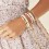 Elastisches Armband aus Metall mit Emallie pink 'perla dolce'