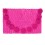 Handgearbeitete Clutch aus Bast mit Bommeln pink 'Beach Clutch'