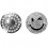 Magnetbrosche mit Strass  'silver wink Smiley'