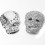 Totenkopf-Magnetbrosche mit Strass 'silver skull'