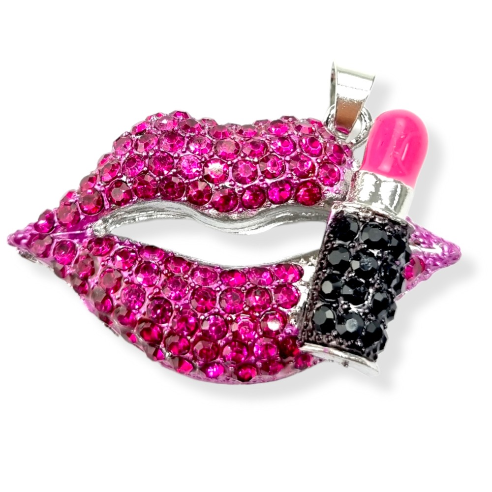 Vario Ketten Anhänger Lippen pink \'sweets lips\' | Ketten mit Anhänger