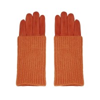 2 in 1 Damen Handschuhe in Wildlederoptik orange 'Fjella'