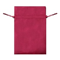 25 Stück Geschenkbeutel aus Satin rot groß 'happy gift'