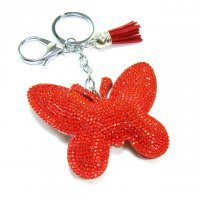 Taschen- und Schlüsselanhänger 'soft red butterfly'