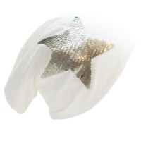 Beanie Mütze mit Pailletten Stern 'white - Kanoi'
