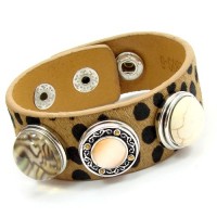 Click-System Armband mit Kunstfell "Cheeta - natural"