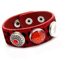 Click-System Armband mit Kunstfell "Cheeta - red"