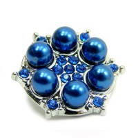 Click-Systemknopf / Button "blue coronal of perls"