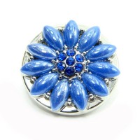 Click-Systemknopf / Button "blue daisy"