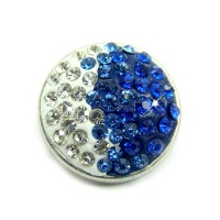 Click-Systemknopf / Button mit Strass "blue - shaded"