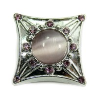 Click-Systemknopf / Button mit Strass "lilac square star"