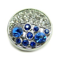 Click-Systemknopf / Button mit Strass "Ying Bling - blue"