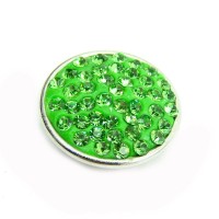Click-Systemknopf mit Acryl u. Strass "green bling"
