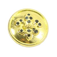 Click-Systemknopf mit vergoldeter Zinnlegierung"lily gold"