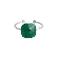 Edelstahlring mit einem Kristal 'green - Lys'