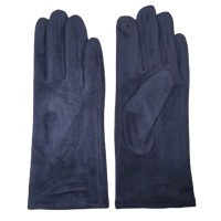 Elegante Damen Handschuhe in Wildlederoptik marine