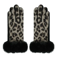 Elegante Handschuhe mit Kunstfell 'furry leo'