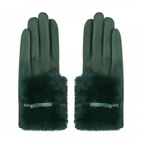 Elegante Handschuhe mit Kunstfel...
